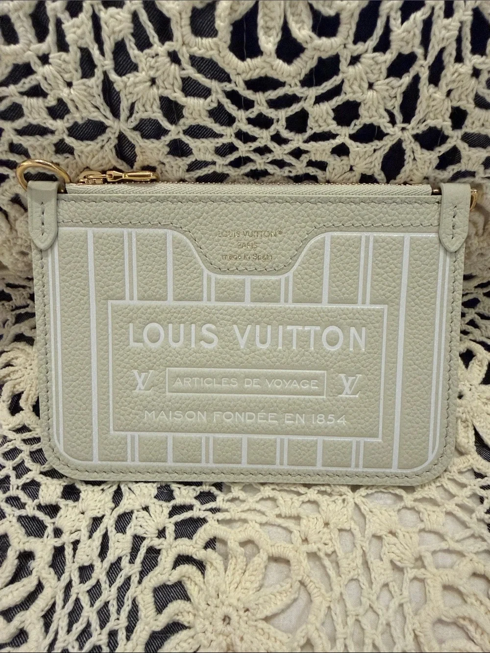 Louis Vuitton Neverfull Inside Out Sage With Monogram Interior Zip Card Pouch